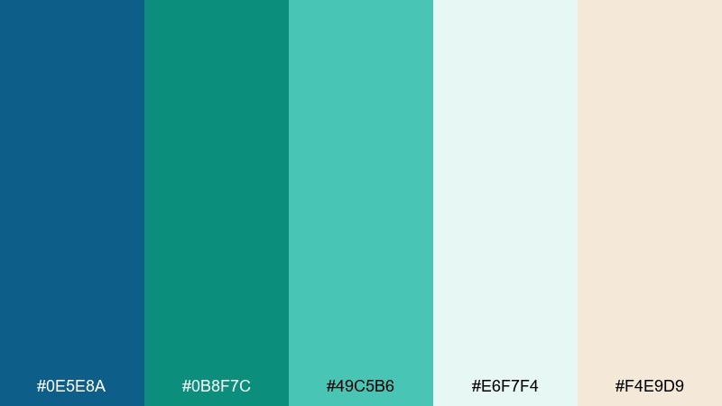 silk mint contrast color palette with hex codes