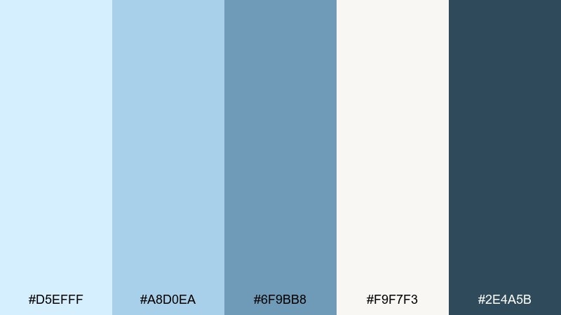 silver lake pale blue color palette with hex codes
