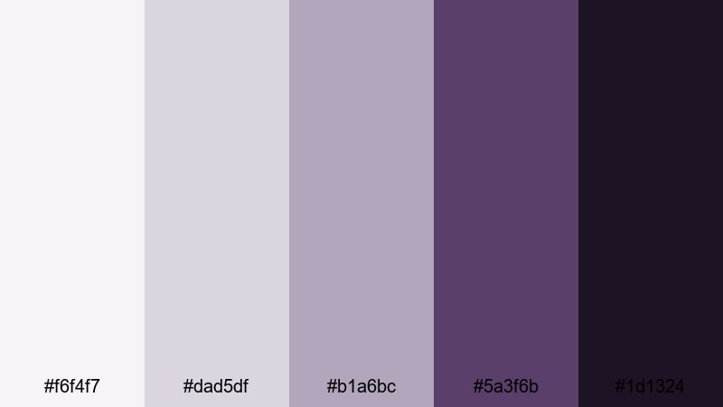 silver plum ink color palette with hex codes