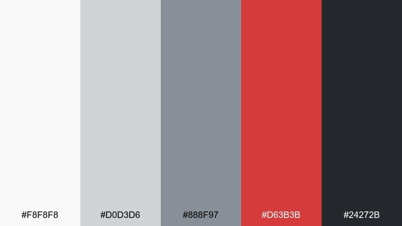 silver poppy color palette with hex codes
