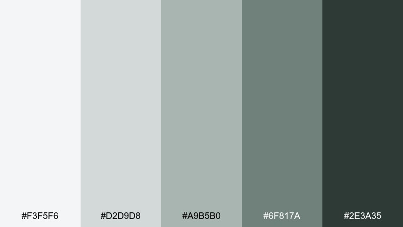 silver sage cool grey color palette with hex codes