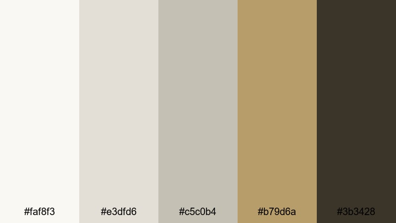 silver sand & wheat color palette with hex codes