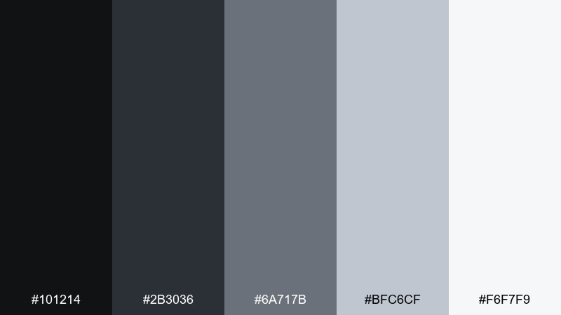 silverline minimal color palette with hex codes
