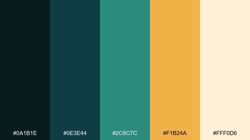 siren glow sea monster color palette with hex codes