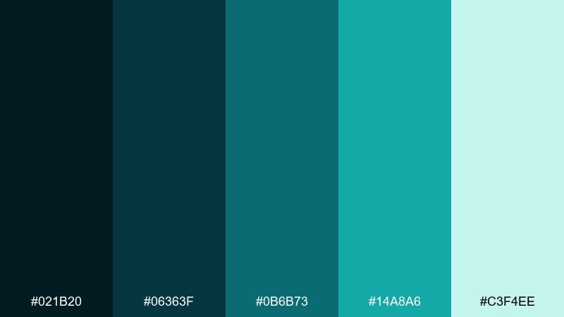 siren night atlantis color palette with hex codes