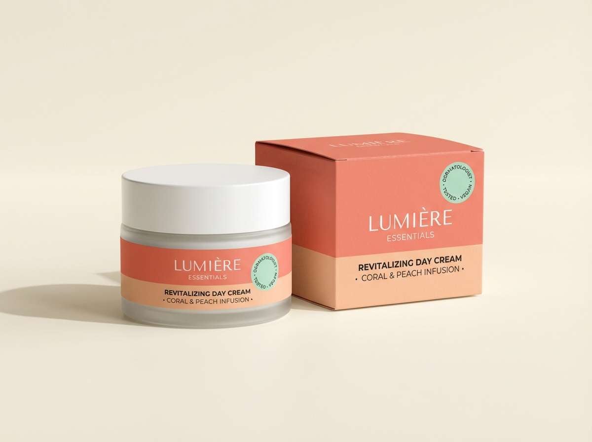 skincare ad in coral