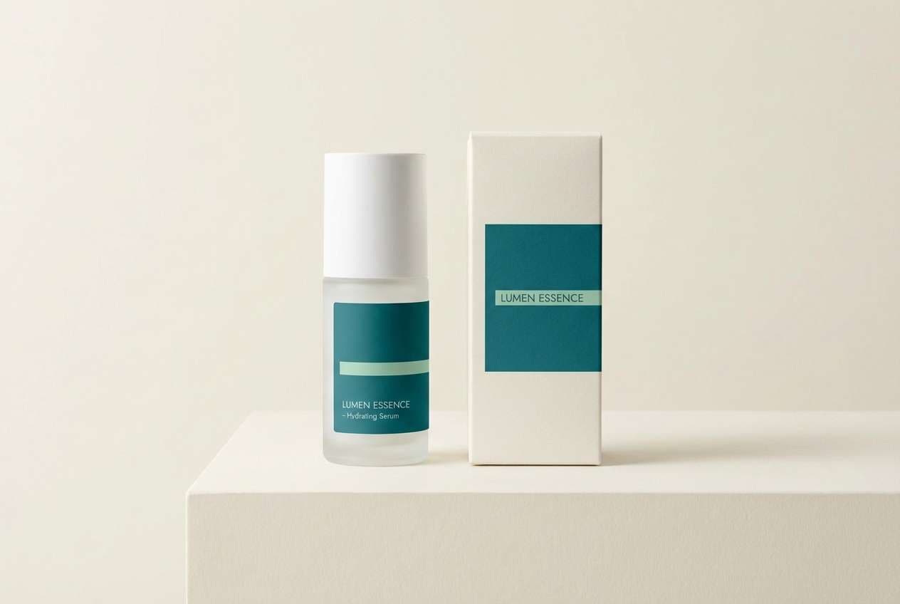minimal skincare in teal