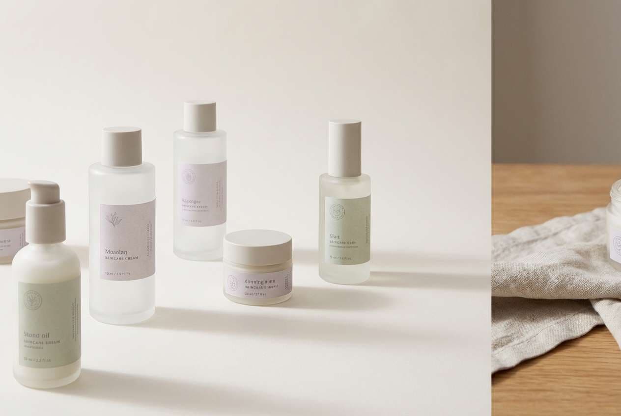 teal gray skincare packaging