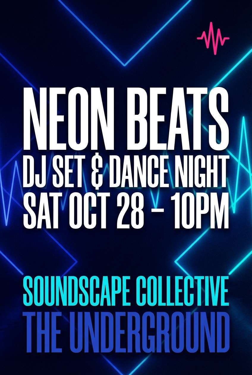 neon club event flyer