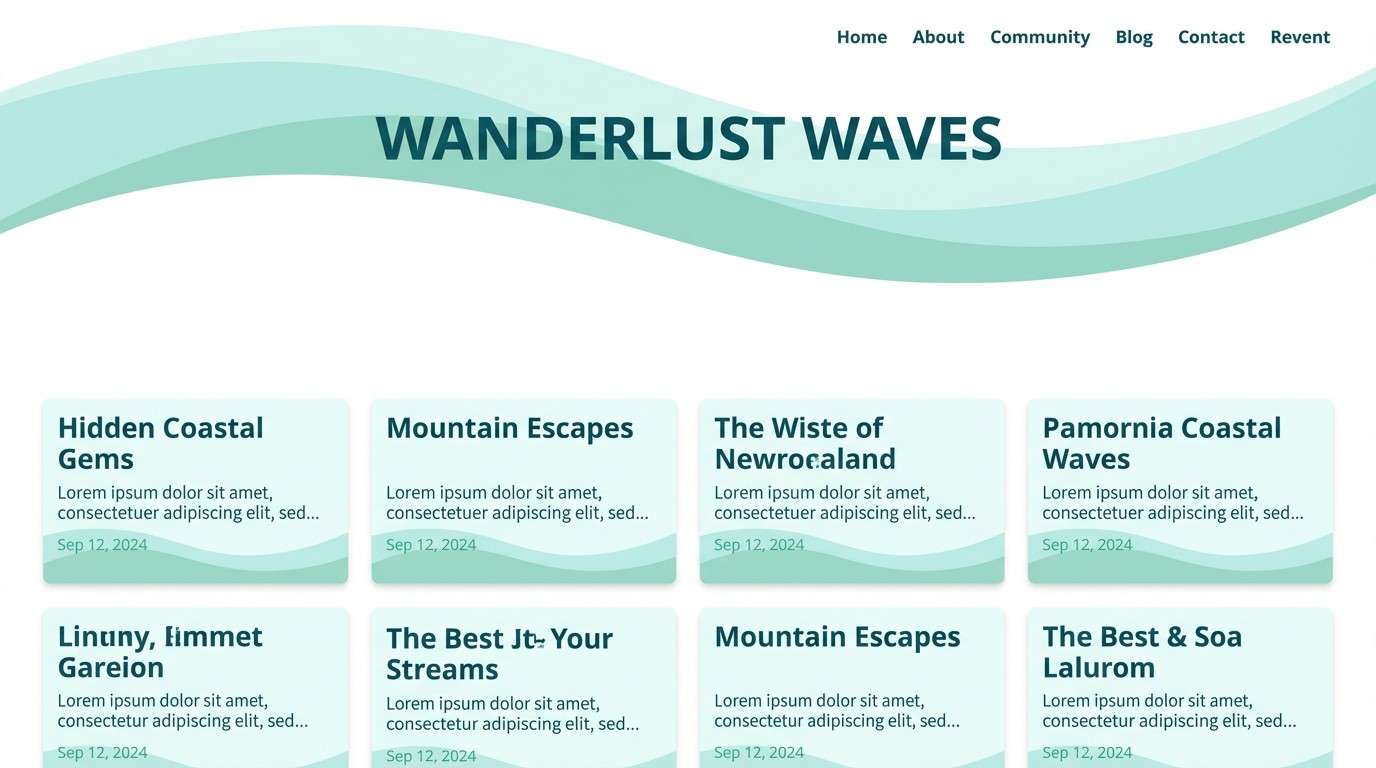 travel blog header cards