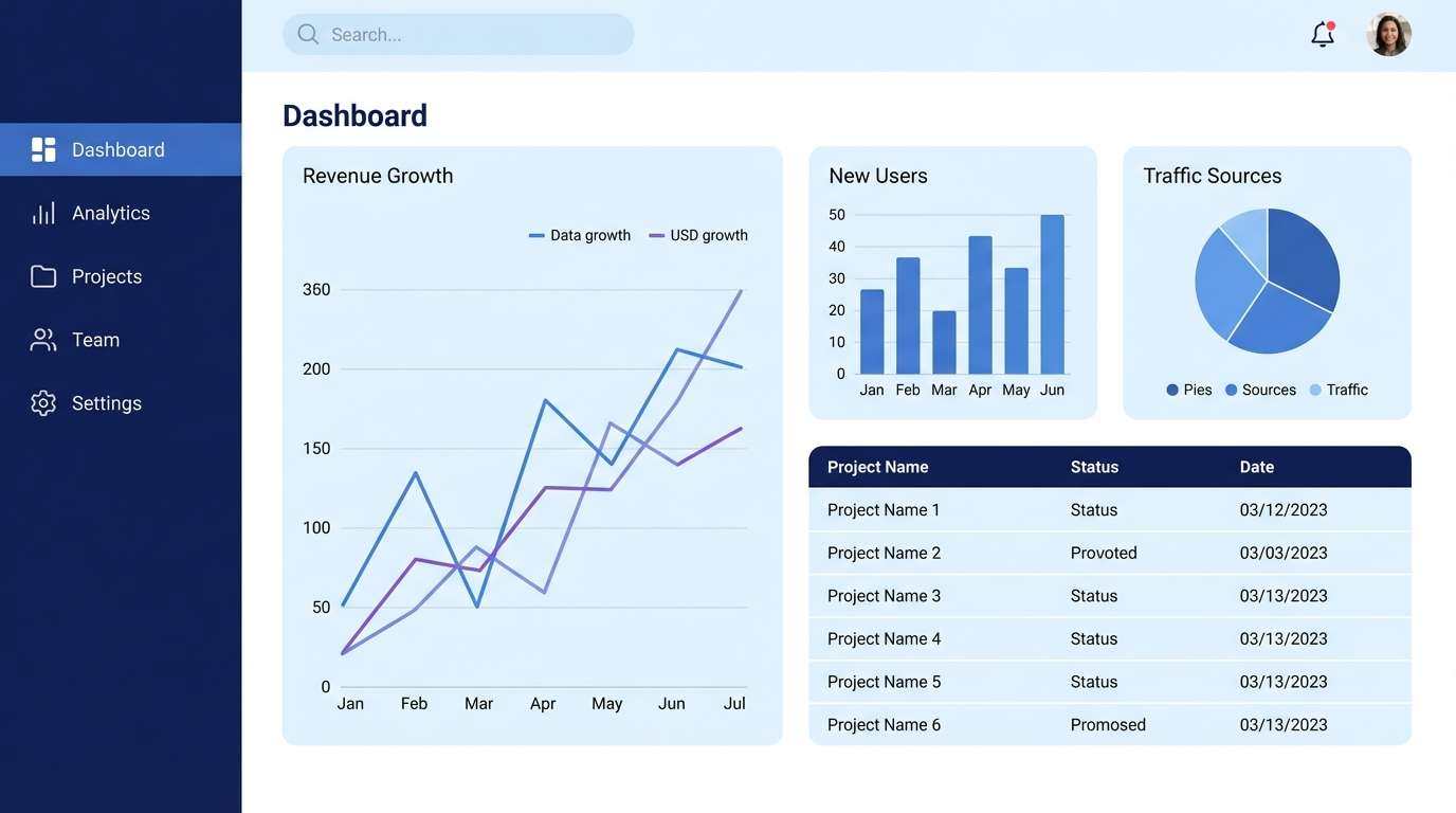 saas dashboard ui mockup