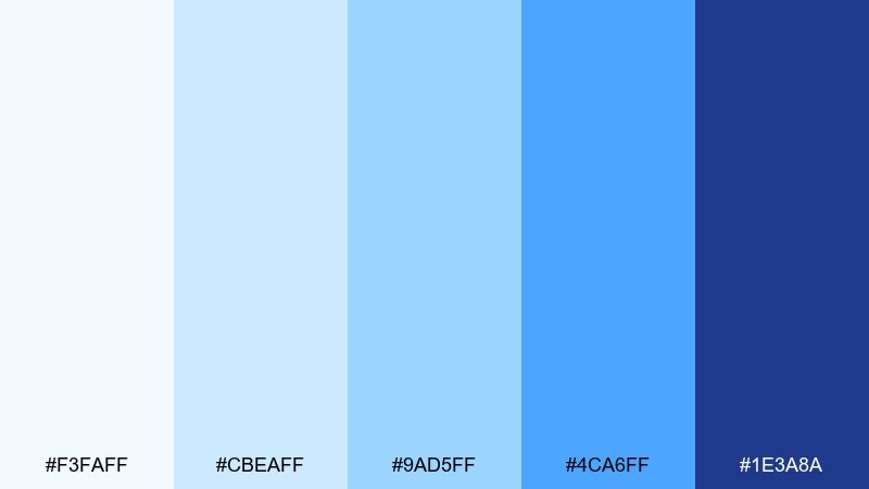 sky harbor blue and light blue color palette with hex codes