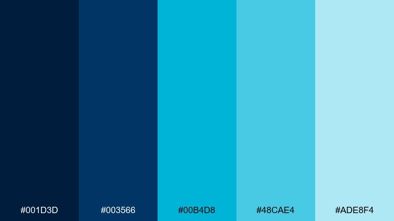 skywave gradient blue cyan color palette with hex codes