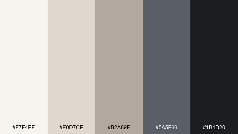 slate almond color palette with hex codes