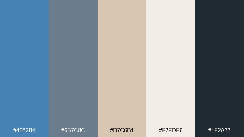 slate and sand color palette with hex codes