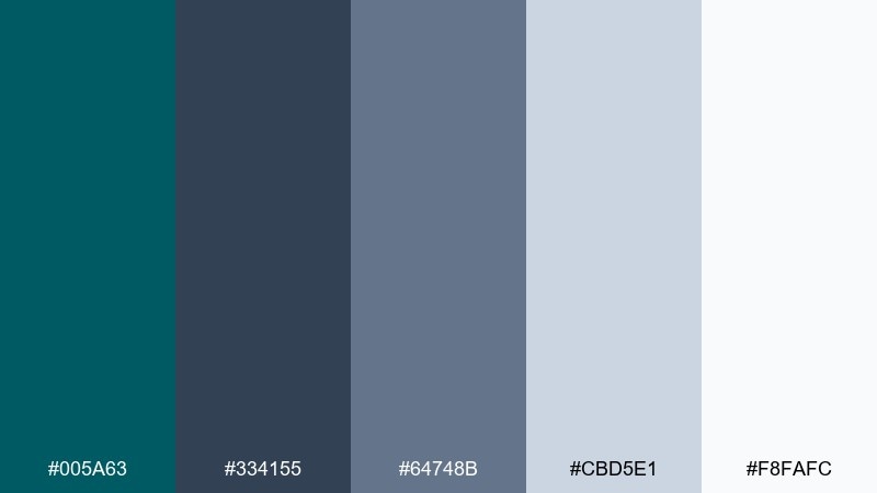 slate and sea dark cyan color palette with hex codes