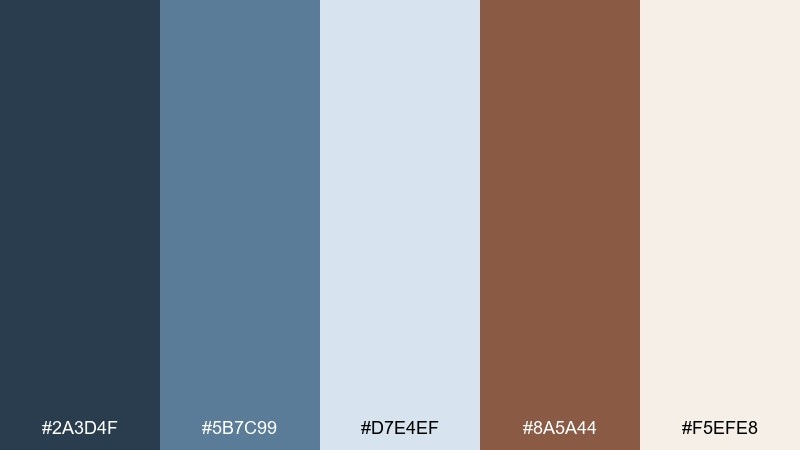 slate and sienna color palette with hex codes