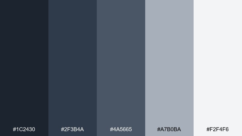 slate & silver color palette with hex codes