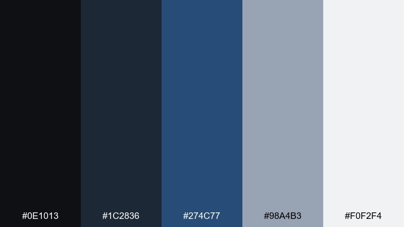 slate blueprint black blue gray color palette with hex codes