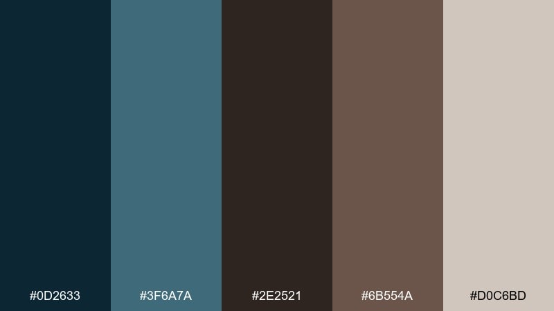 slate brownstone blue dark brown color palette with hex codes