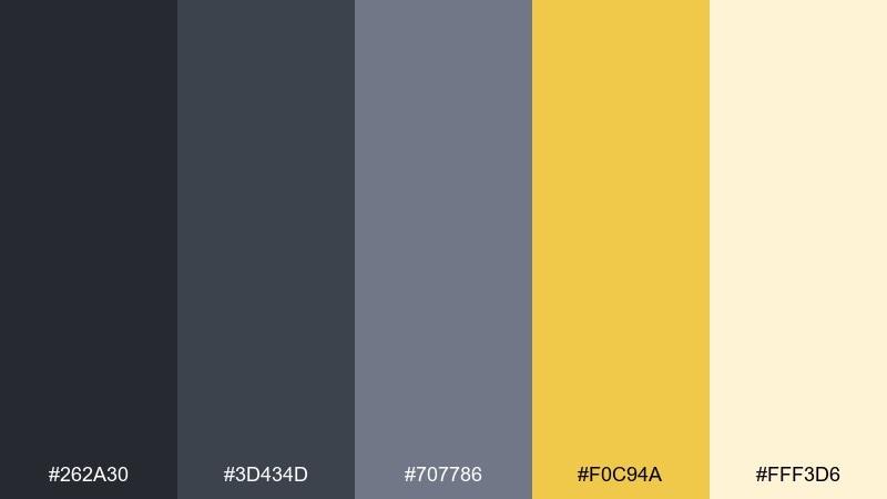slate citrus pop dark gray color palette with hex codes