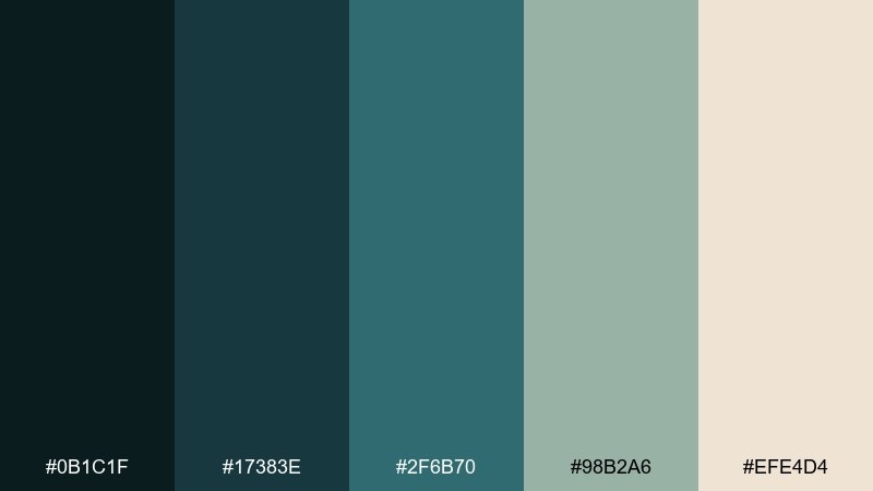 slate eucalyptus color palette with hex codes