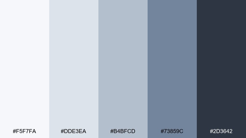 slate gray monochromatic color palette with hex codes
