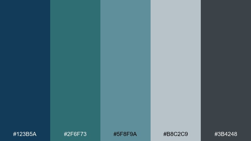 slate lagoon color palette with hex codes