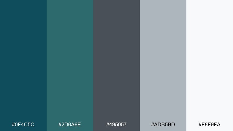 slate lagoon color palette with hex codes