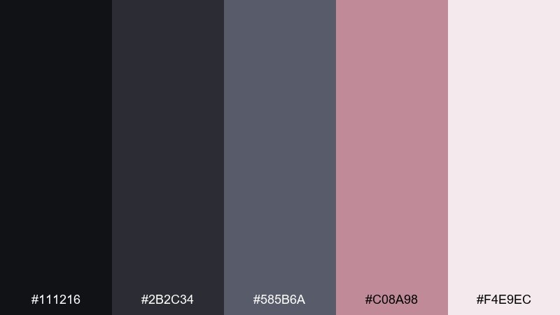 slate rose eclipse color palette with hex codes