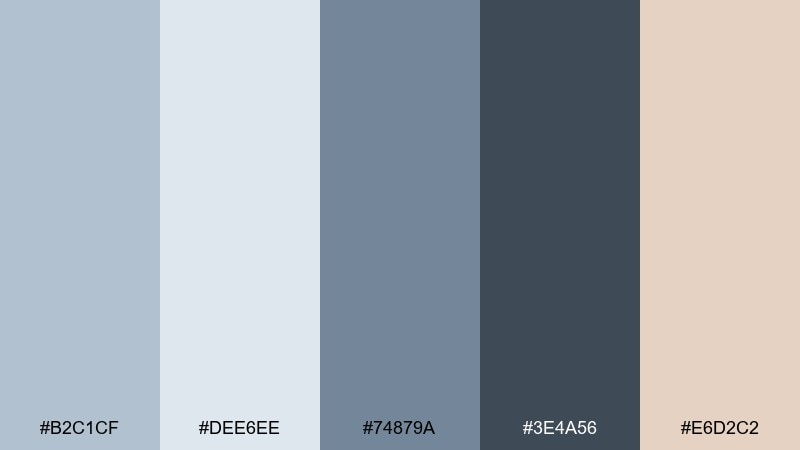 slate whisper blue light gray color palette with hex codes