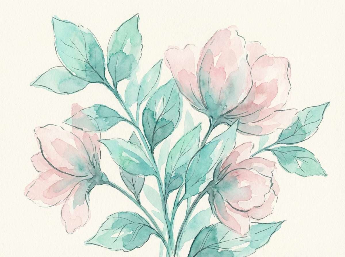 seaglass watercolor bouquet