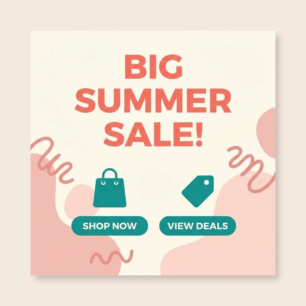 coral teal promo graphic