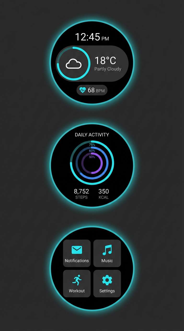 dark smartwatch ui concept