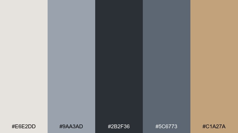 smoke & steel classic color palette with hex codes