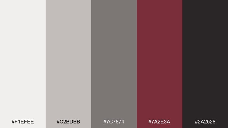 smoke marsala color palette with hex codes
