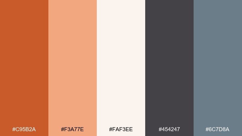 smoked apricot dark orange color palette with hex codes