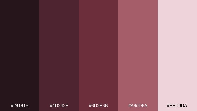 smoked berry color palette with hex codes
