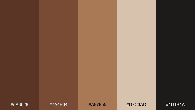 smoked cacao neutral color palette with hex codes
