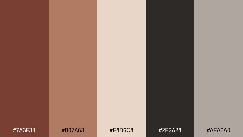 smoked chestnut studio chestnut color palette with hex codes