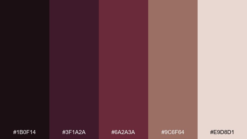 smoked plum color palette with hex codes