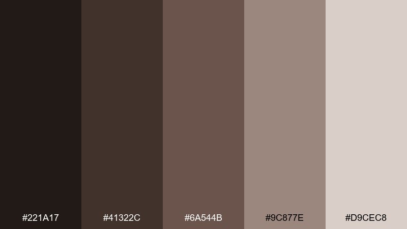smoky arabica coffee color palette with hex codes