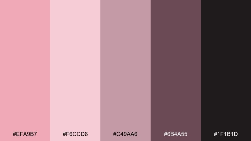 smoky blush evening blush color palette with hex codes