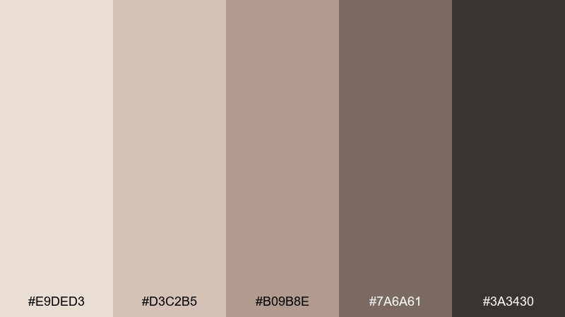 smoky taupe linen color palette with hex codes