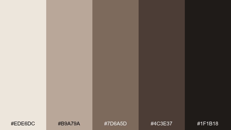 smoky timber earthy color palette with hex codes