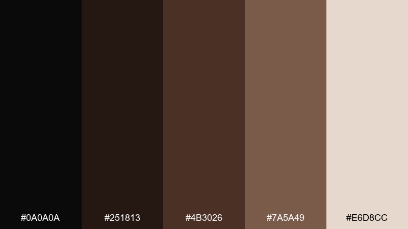 smoky umber poster color palette with hex codes
