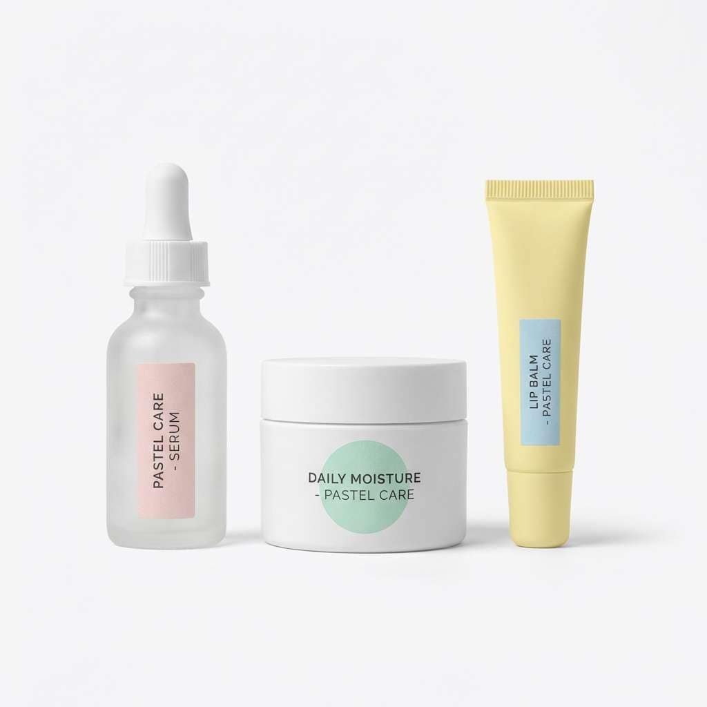 pastel beauty label packaging