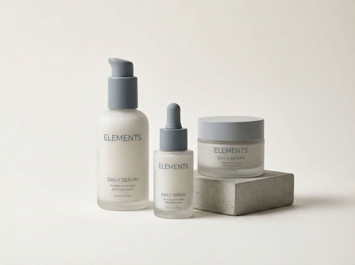 minimal skincare packaging set