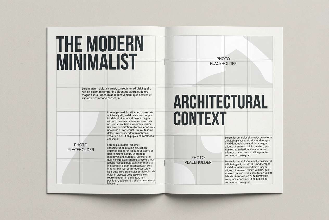 minimal magazine spread layout