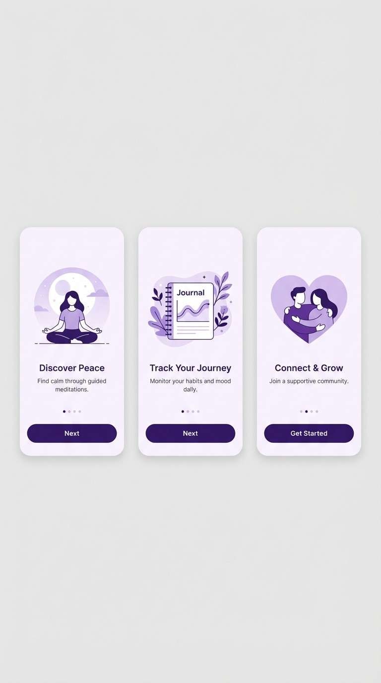 wellness onboarding screens